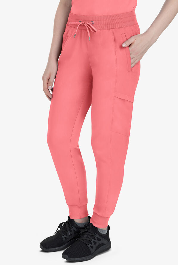 Healing Hands Purple Label Toby Women's 7-Pocket STRETCH Jogger Drawstring Scrub Pant - Blushing Peach - 1