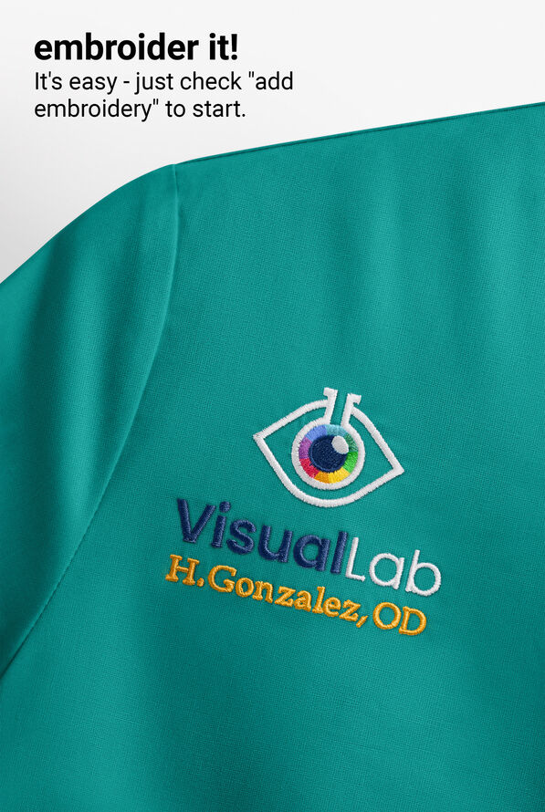 Cherokee Workwear Revolution Women's 2-Pocket STRETCH Mock Wrap Scrub Top - Teal - 4