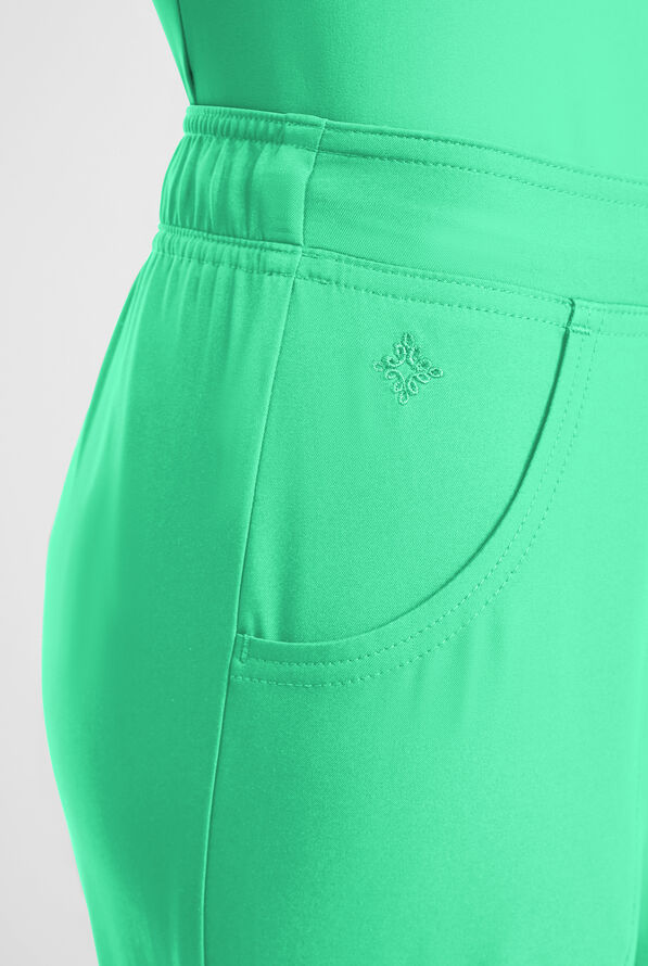 Med Couture Insight Women's 4-Pocket Flare Leg Cargo Scrub Pant - Mint Julep - 3