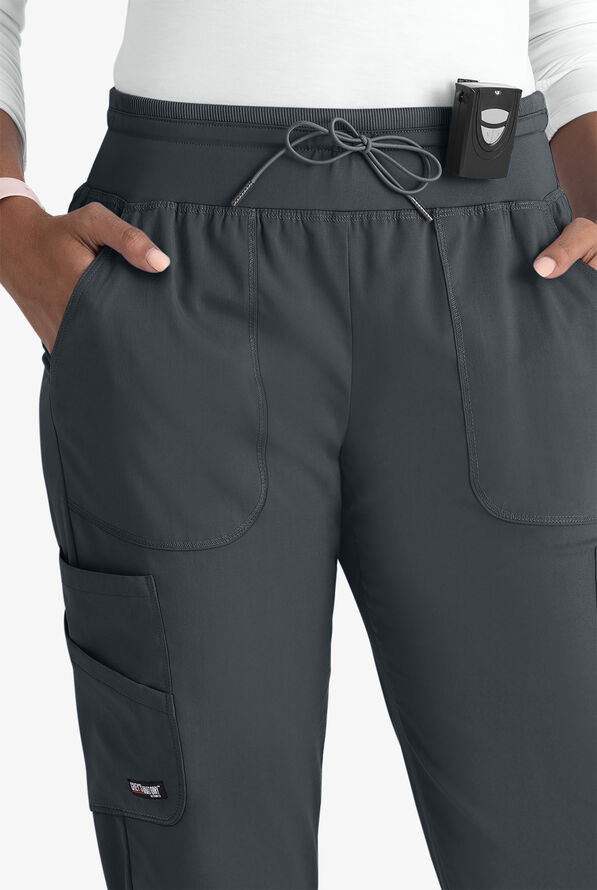 Grey's Anatomy by Barco Spandex STRETCH Carly Women's 7-Pocket Cargo Jogger Scrub Pants - Steel Gray - 3