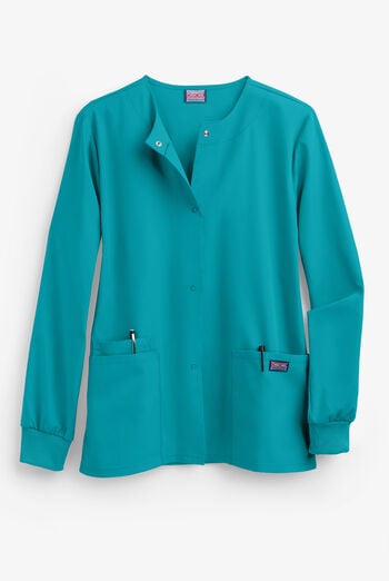 Cherokee Workwear Women's 3-Pocket Snap Front Scrub Jacket