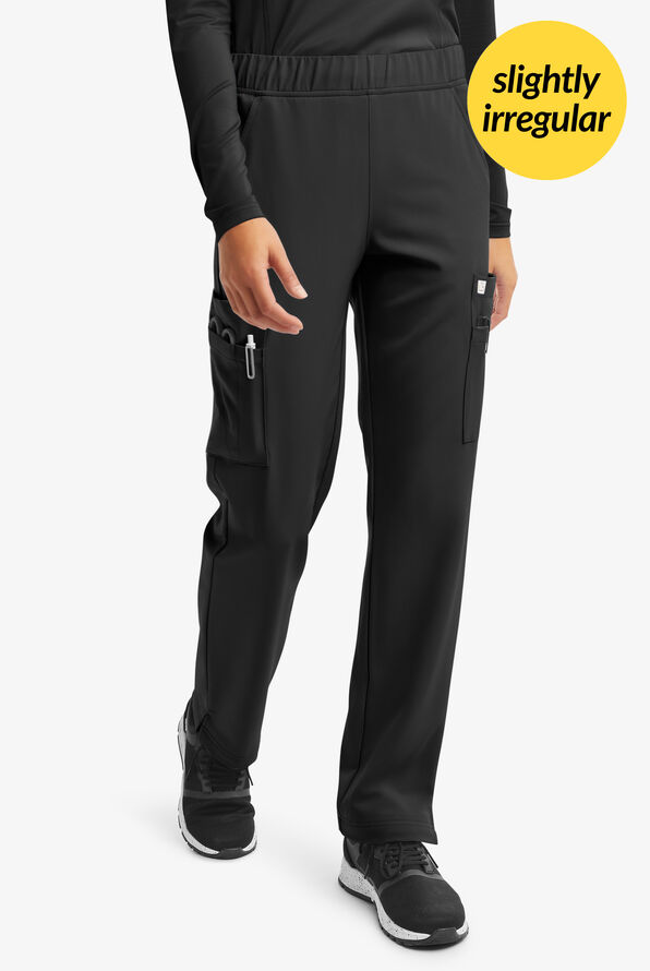 Butter-Soft Women's 13-Pocket Cargo Scrub Pants **Slightly IRREGULAR**&nbsp; - Petite - Black - 1