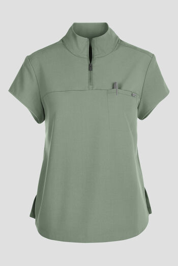 Healing Hands Quest Women's 1-Pocket STRETCH Tuck In Half Zip Collar Scrub Top