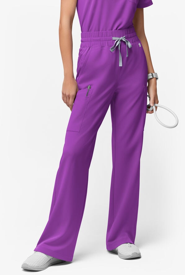 ReSurge Crystal Women's 7-Pocket High Waisted Wide Leg Pant - Fresh Purple - 1