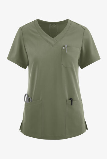 Blusa médica Easy STRETCH Tessa con cuello en V y 5 bolsillos para mujer