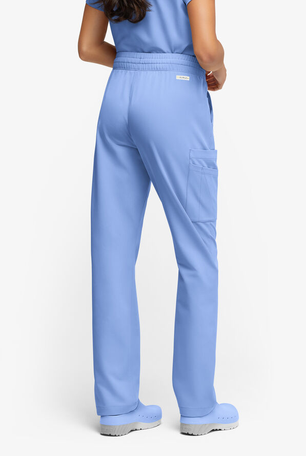 Pantalón médico ReSurge Topaz con cordón ajustable y 11 bolsillos para mujer - Ceil Blue - 5