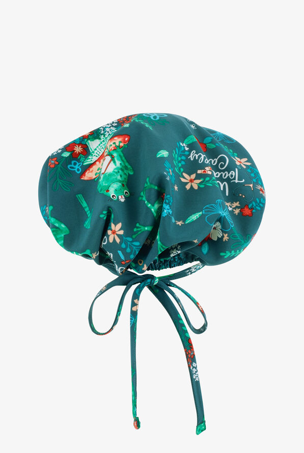Cherokee  Genuine Hoppy To Help Frogs Women's STRETCH Adjustable Tie Print  Scrub Hat - null - 2