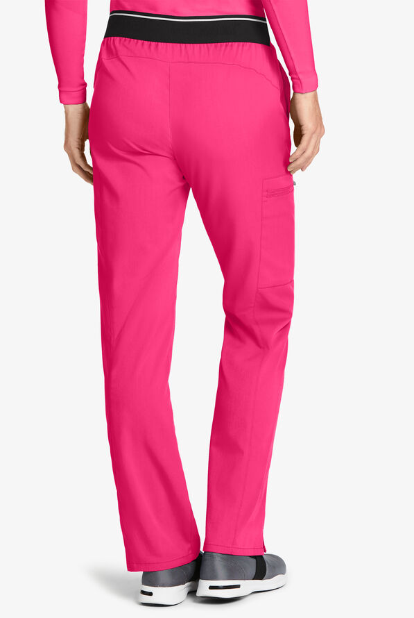 Grey's Anatomy by Barco Spandex STRETCH Kim Women's 3-Pocket Cargo Scrub Pants - Vibrance Pink - 2