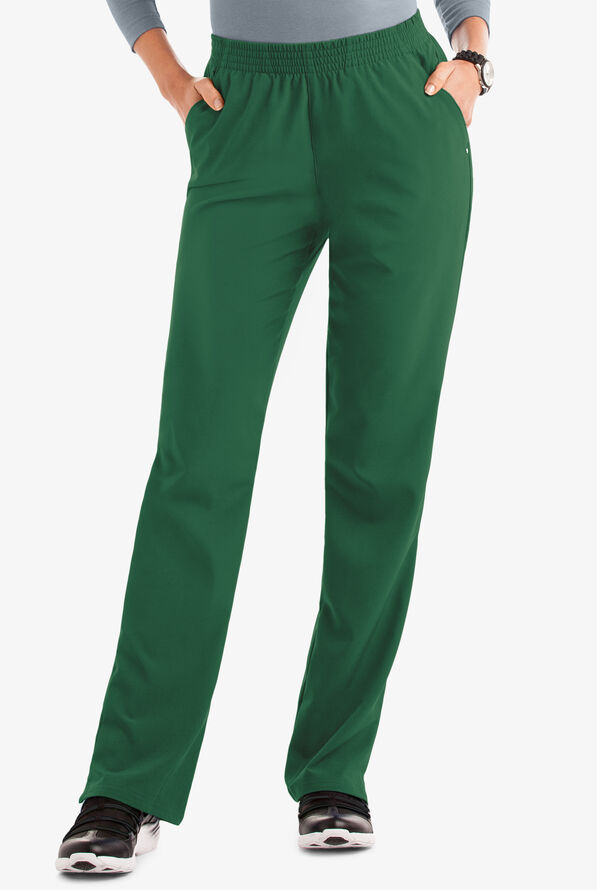 Easy STRETCH Alana Women's 2-Pocket Pull On Scrub Pants - Petite - Hunter - 1