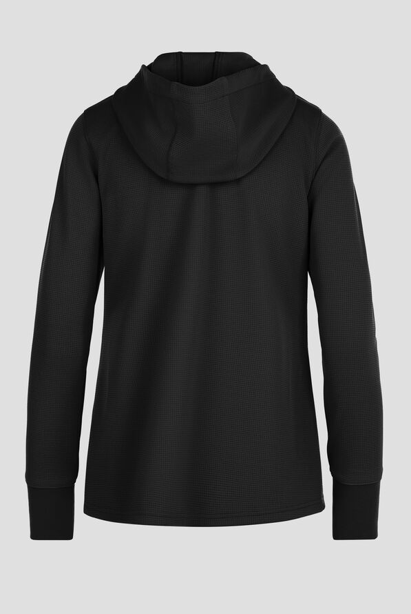 Carhartt Force Rugged Flex Women's 4-Pocket Zip Waffle Hoodie Scrub Jacket - Black - 2