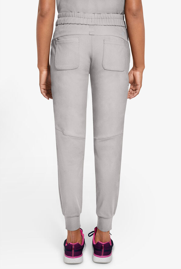 Healing Hands 360 Naya Women's 6-Pocket STRETCH Elastic Jogger Drawstring Scrub Pants - Silverstone - 3