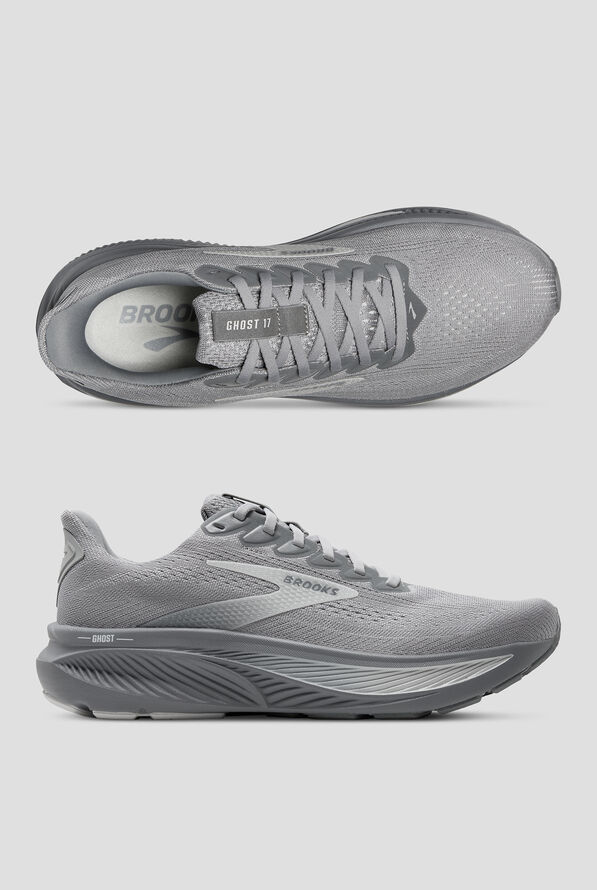 Brooks Men's Ghost 17 Primer Gray/Oyster Mushroom Athletic Lace Up Nursing Shoes - null - 1