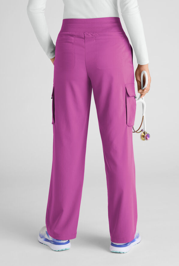 Pantalón médico Grey's Anatomy by Barco Emerge Teagan STRETCH de tiro alto con piernas anchas y 6 bolsillos para mujer - Mystic Orchid - 3