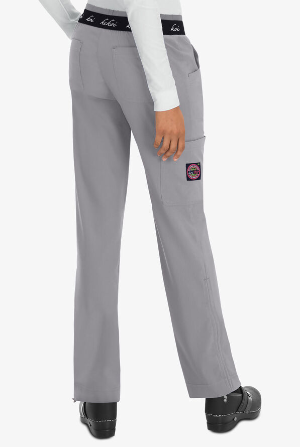 koi Lite&trade; Spirit Women's 5-Pocket Elastic Waist Slim Fit Scrub Pants - Platinum Grey - 2