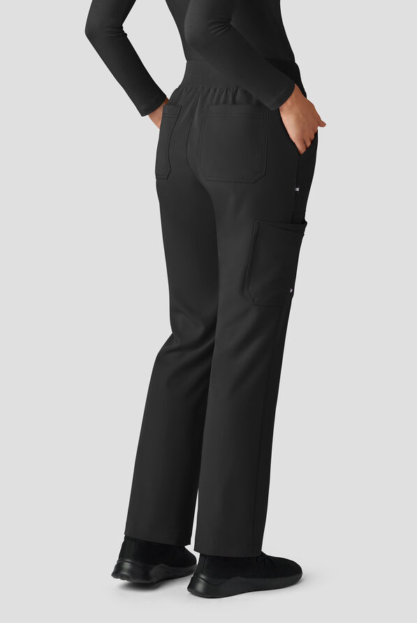 koi Next Gen Jump Start Women's 7-Pocket STRETCH Boot Cut Cargo Scrub Pants - Black - 3