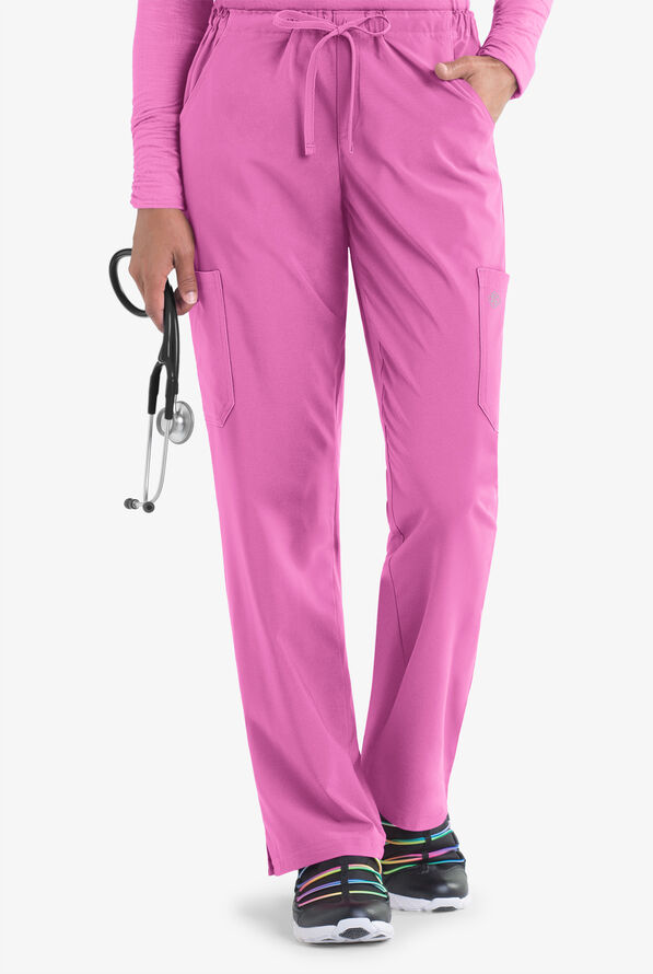 Easy STRETCH Eden Women's 4-Pocket Drawstring Scrub Pants - Magnesium Pink - 1