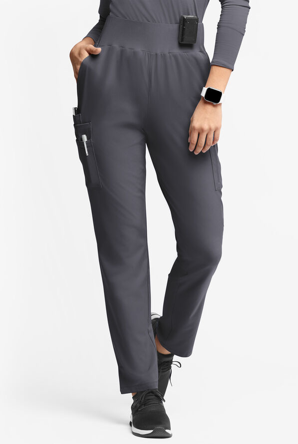 Pantalón médico WhisperLite Semira estilo cargo inspirado en el yoga con 11 bolsillos para mujer - Pewter - 1