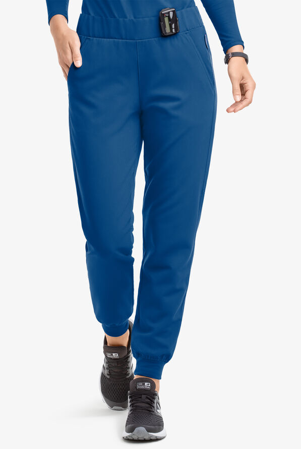 MOVEMENT by Butter-Soft Vega Women's 5-Pocket Flat Front Jogger STRETCH Scrub Pants - Tall - Royal - 1