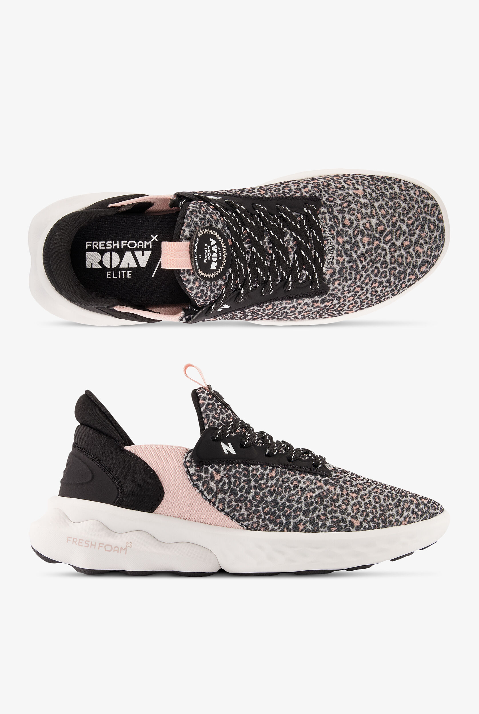 New Balance Women's Fresh Foam Roav Elite Black/Pink Haze Athletic Lace Up  Nursing Shoes, Nursing Shoes