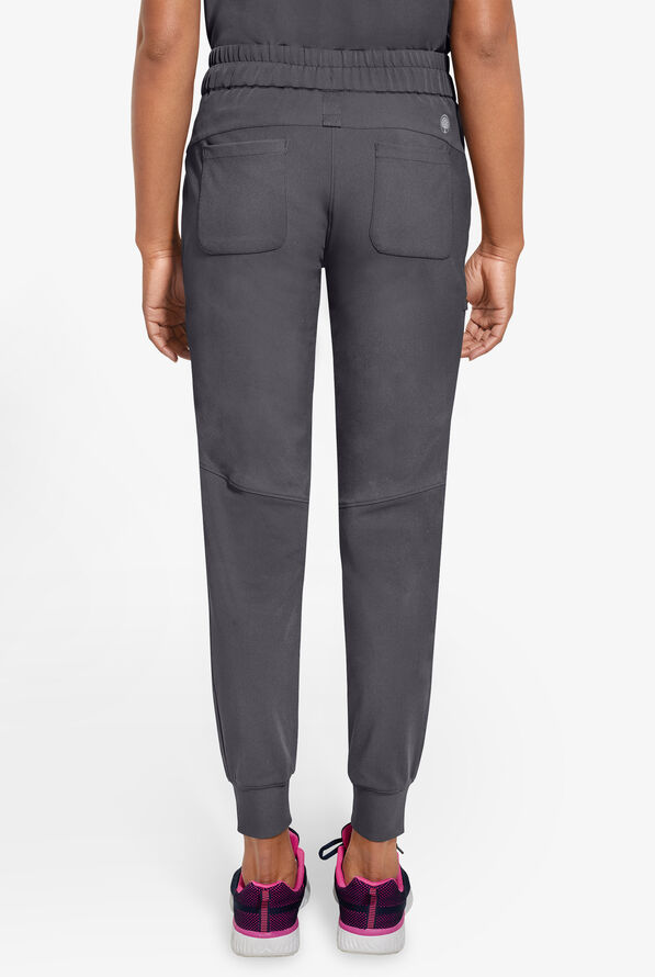 Healing Hands 360 Naya Women's 6-Pocket STRETCH Elastic Jogger Drawstring Scrub Pants - Pewter - 3