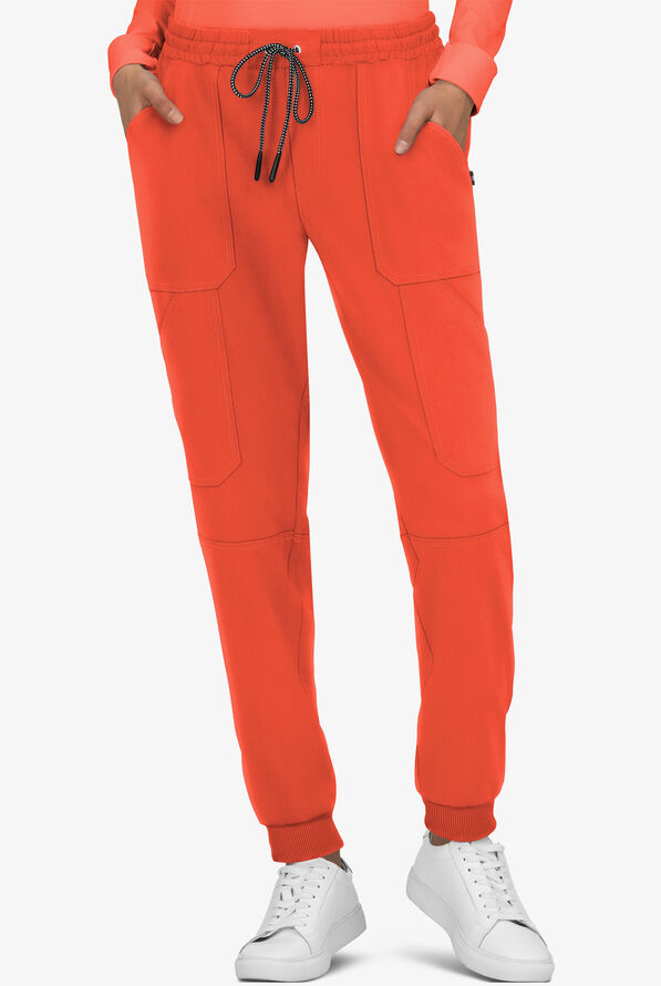 koi Next Gen Good Vibe Women's 7-Pocket STRETCH Jogger Scrub Pants - Burnt Umber - 1