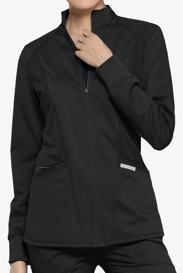 Chaqueta médica abrigada Cherokee Workwear Revolution STRETCH con paneles de malla y 3 bolsillos para mujer - Black - 3