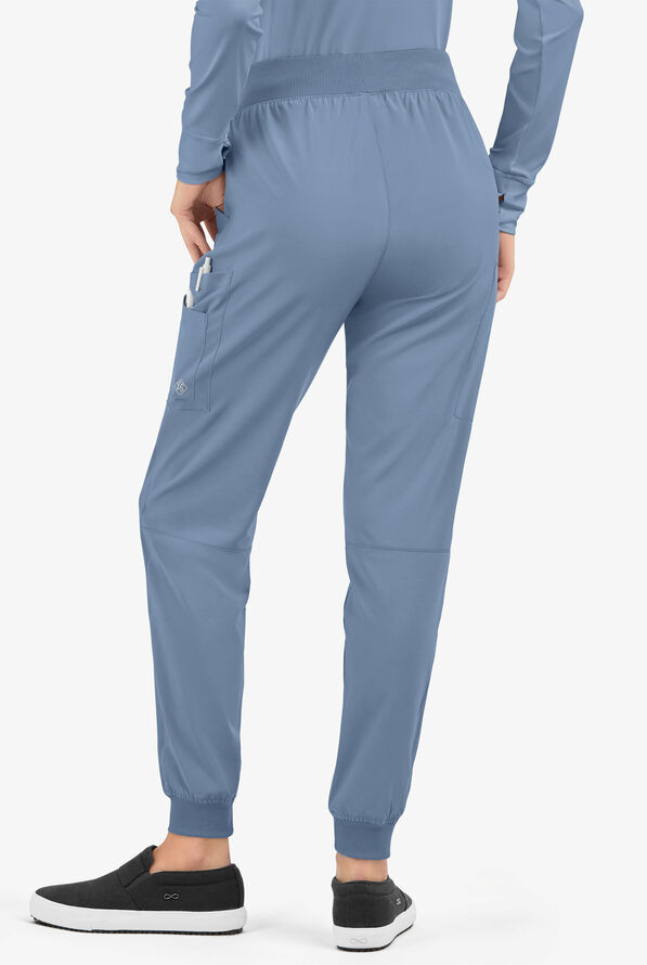 Easy STRETCH Mila Women's 7-Pocket Jogger Scrub Pants - Tall - Indigo Batik - 3