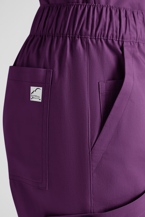 Pantal&oacute;n m&eacute;dico Butter-Soft STRETCH estilo cargo con bragueta y 10 bolsillos para mujer - Eggplant - 7