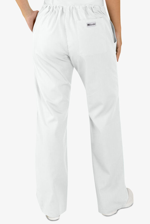 UA Best Buy Scrubs Women's 3-Pocket Moderate Flare Leg Drawstring Pants - White - 2