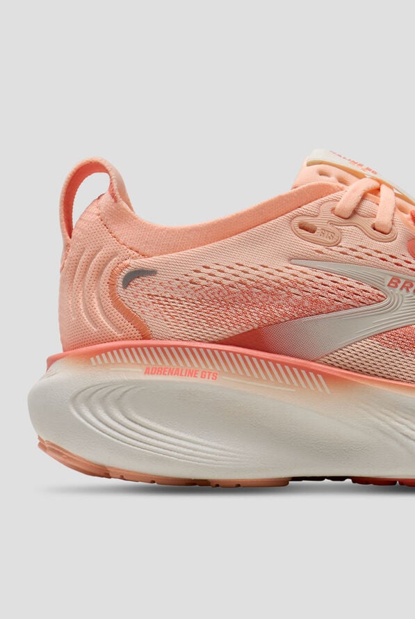 Brooks Women's Adrenaline GTS 25 Peach Echo/Coconut Athletic Lace Up Shoes - null - 4