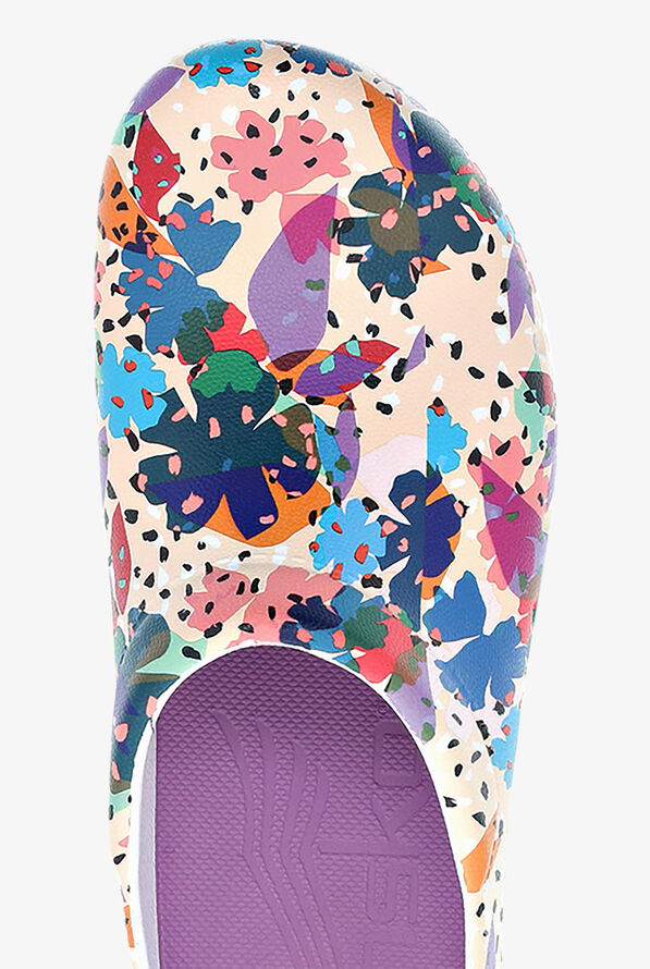 Dansko Women's Kane Flower Party Backless Nursing Clogs - Red - 2