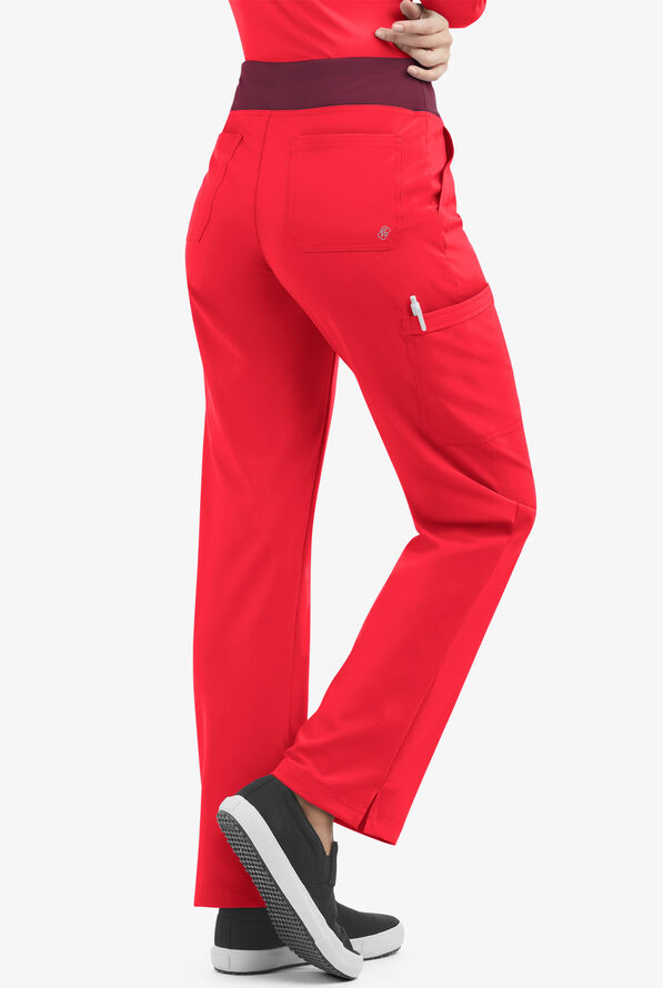 Pantalón médico Easy STRETCH tall Sienna estilo yoga con 5 bolsillos para mujer - Atomic Red/Wine - 2