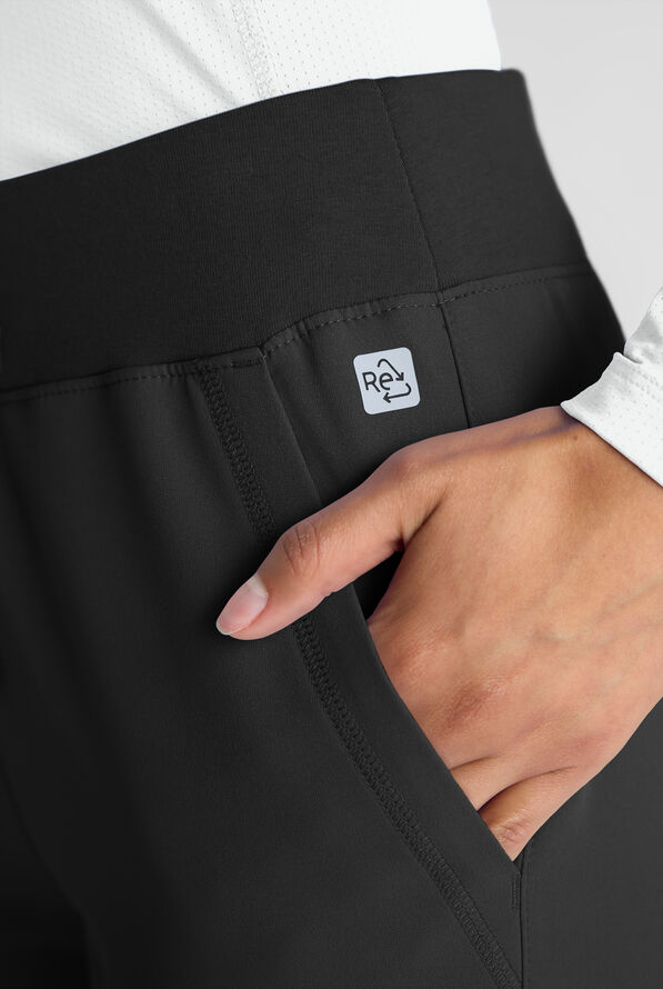 ReSurge Avon Women's 7-Pocket Flare Leg Cargo Scrub Pant - Petite - Black - 5