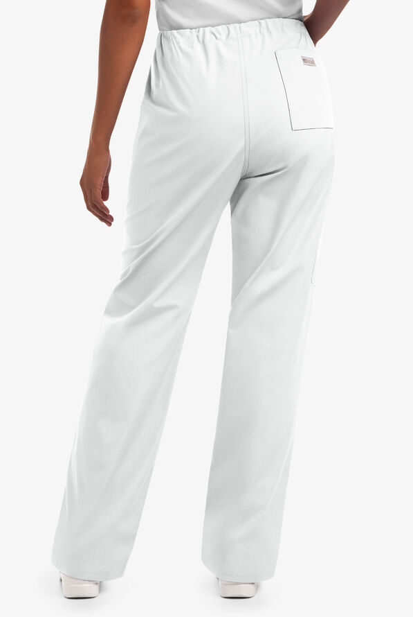 UA Best Buy Scrubs Unisex 3-Pocket Drawstring Pant - White - 3