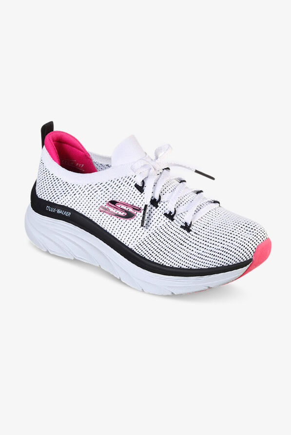 Skechers Sport White & Black D'Lux Walker Refreshing Mood Women's Athletic Nursing Shoes - null - 4
