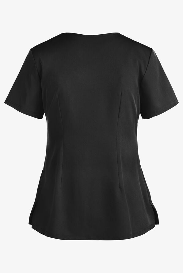 HH Works by Healing Hands Monica Women's 4-Pocket STRETCH V-Neck Scrub Top - Black - 3