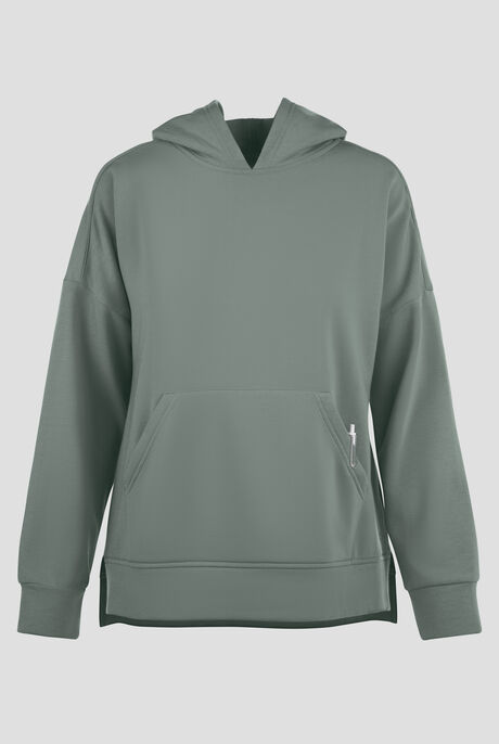 Wink Unwind Women's 1-Pocket STRETCH Fleece Hoodie Scrub Jacket