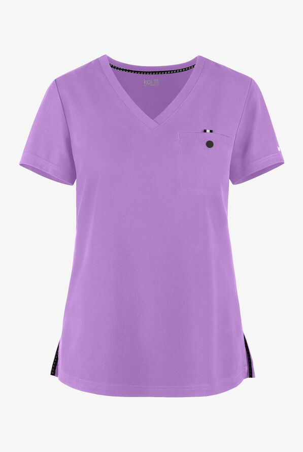 koi Next Gen Ready to Work Women's 1-Pocket STRETCH V-Neck Scrub Top - Wisteria - 1