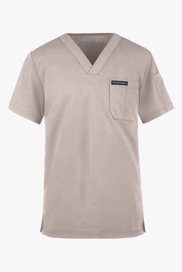 Advantage STRETCH Men's 4-Pocket V-Neck Scrub Top - Silver - 1
