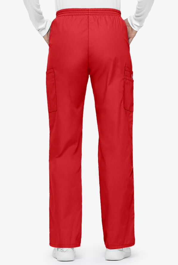 Dickies EDS Signature Women's 6-Pocket Classic Fit Pull-On Scrub Pants - Petite - Red - 2