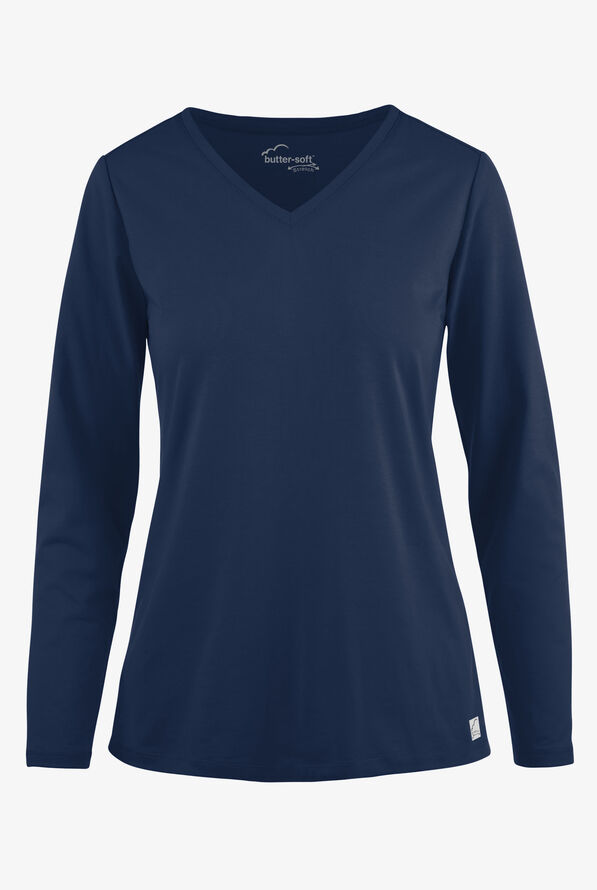 Camiseta médica de tejido UA Butter-Soft STRETCH con cuello en V - Navy - 1