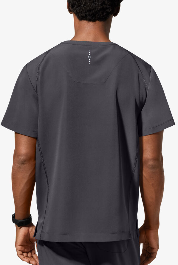 Camisa m&eacute;dica Healing Hands 360 Steven STRETCH con cuello en V y 3 bolsillos para hombre - Pewter - 3