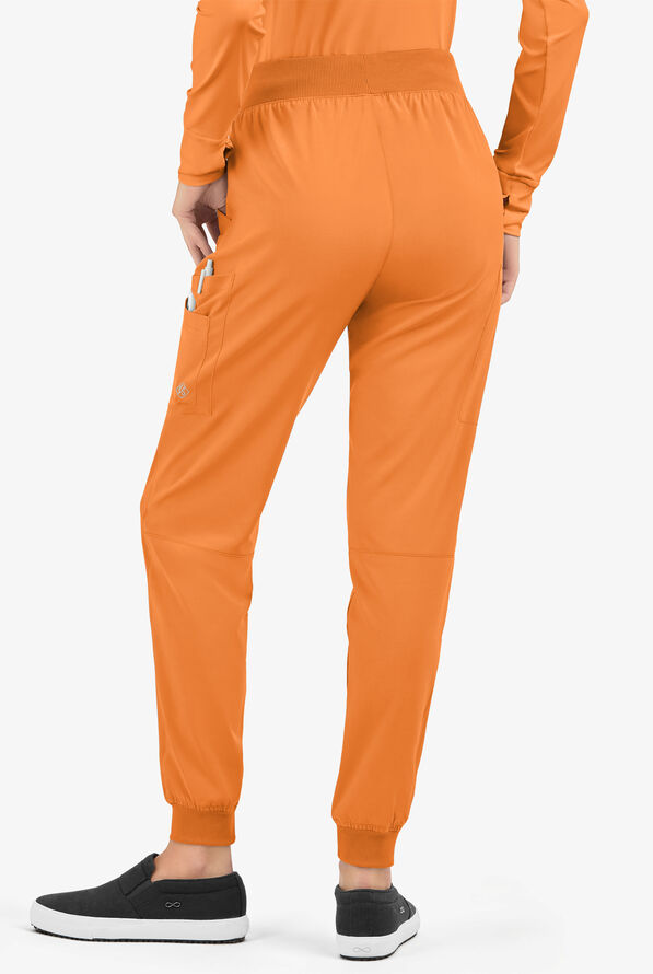 Easy STRETCH Mila Women's 7-Pocket Jogger Scrub Pants - Tall - Apricot Crush - 3