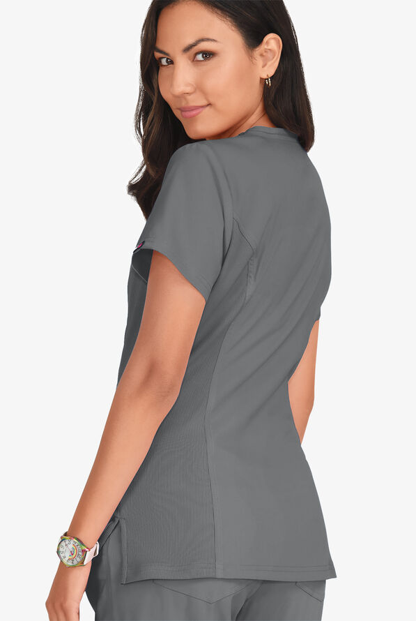 koi Lite Scrubs 317 Serenity Double Zipper Top Fashion Scrub Tops