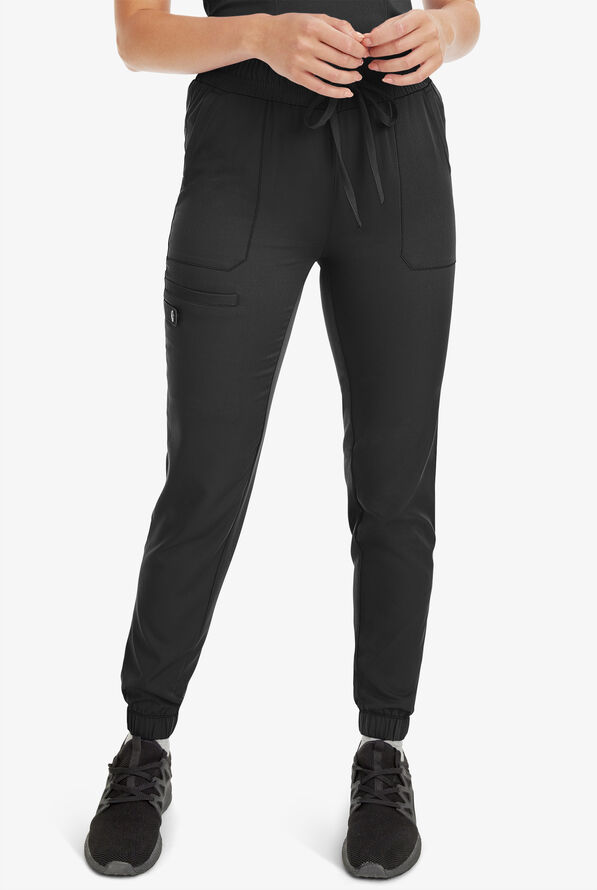 HH Works by Healing Hands Rene Women's 5-Pocket STRETCH Jogger Cargo Pants - Black - 1