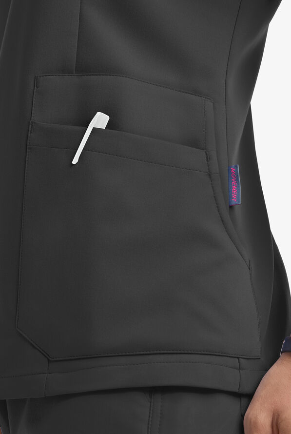 Blusa m&eacute;dica MOVEMENT by Butter-Soft Antares STRETCH con cuello en V y 6 bolsillos para mujer - Pewter - 8