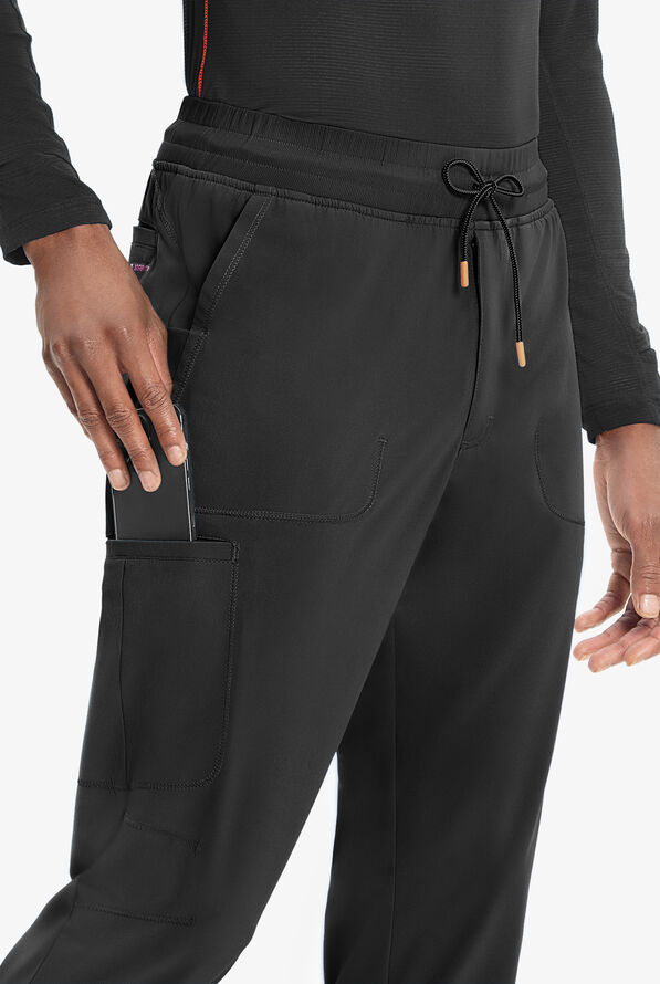 Infinity GNR8 Men's 6-Pocket STRETCH Straight Leg Cargo Scrub Pants - Black - 2
