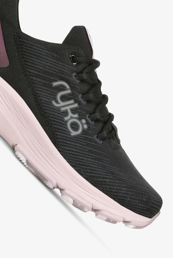 Ryka Women's Devotion X PLUS Black/Lilac Athletic Lace Up Nursing Shoes - null - 3