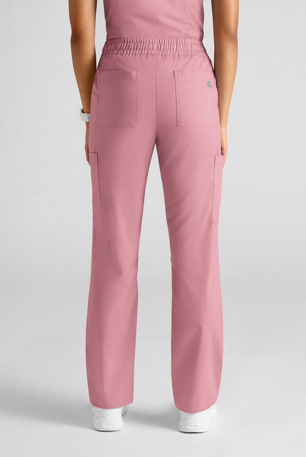 Butter-Soft STRETCH FLXTEK+ Women's 8-Pocket Straight Leg Cargo Scrub Pants - Cosmo Pink - 2