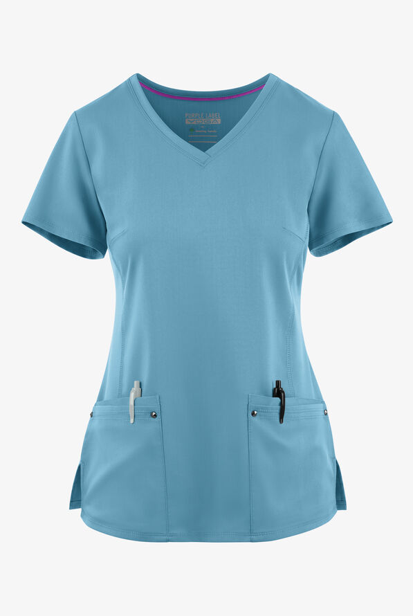 Healing Hands Purple Label Juliet Women's 2-Pocket STRETCH Princess Seam Scrub Top - Spectra Blue - 1
